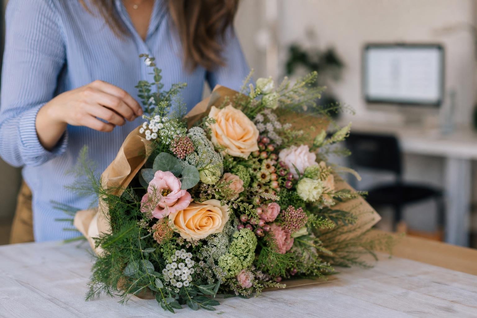 Bouquet de fleurs fraîches livré régulièrement